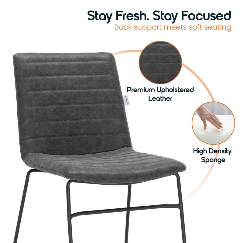 Stay Fresh. Stay Focused  
Back support meets soft seating  

Premium Upholstered Leather  
High Density Sponge