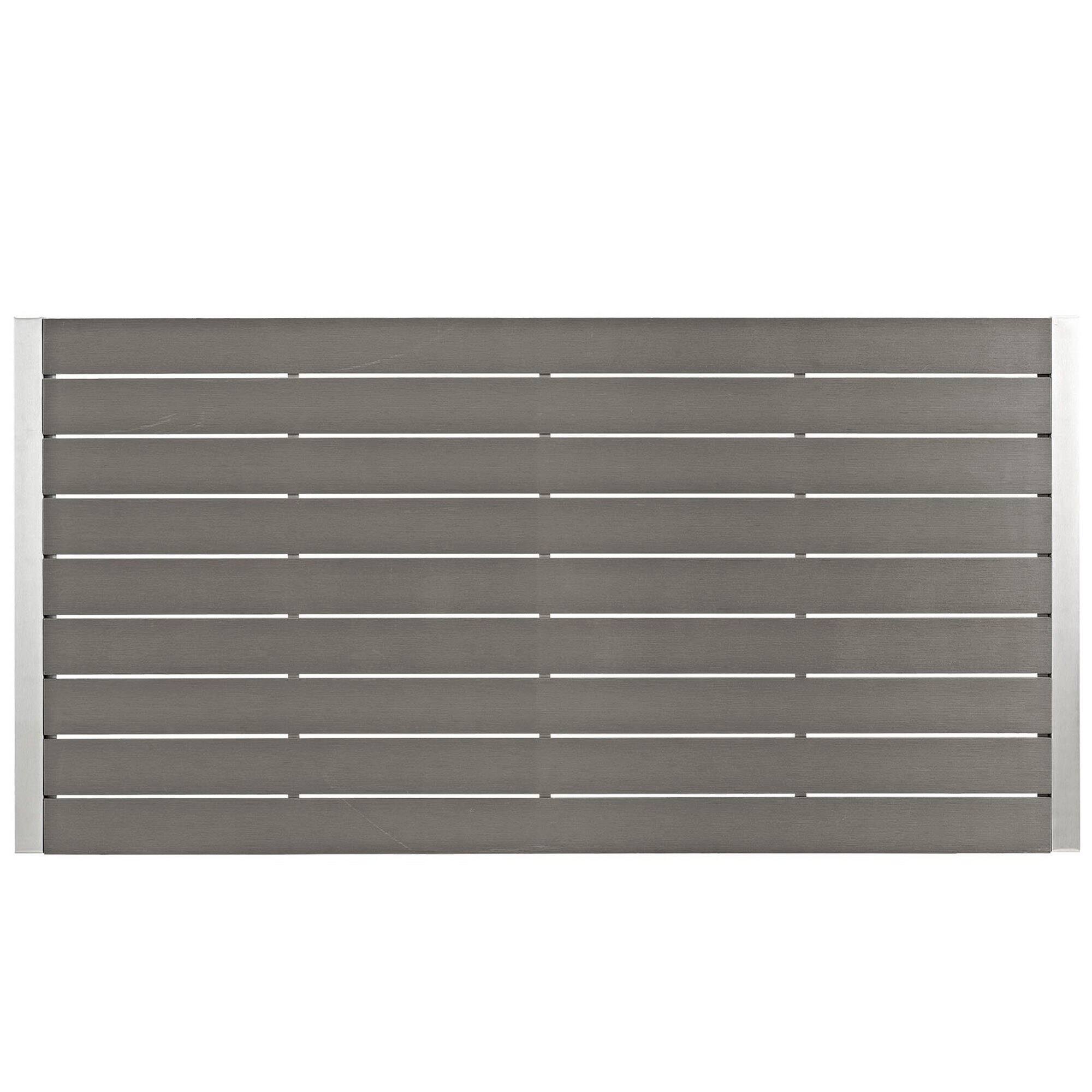 Alt View 2. Modway - Shore 7-Piece Outdoor Aluminum Patio Dining Set - Seats 6, Anodized Brushed Aluminum Frame - Silver Black.