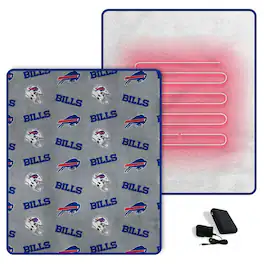 Pegasus - Buffalo Bills Scattered Logos 60" x 70" Heated Blanket - Multicolor