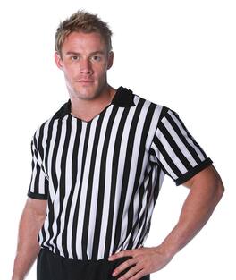 Underwraps - Referee Men's Costume Shirt: One Size - Black/White