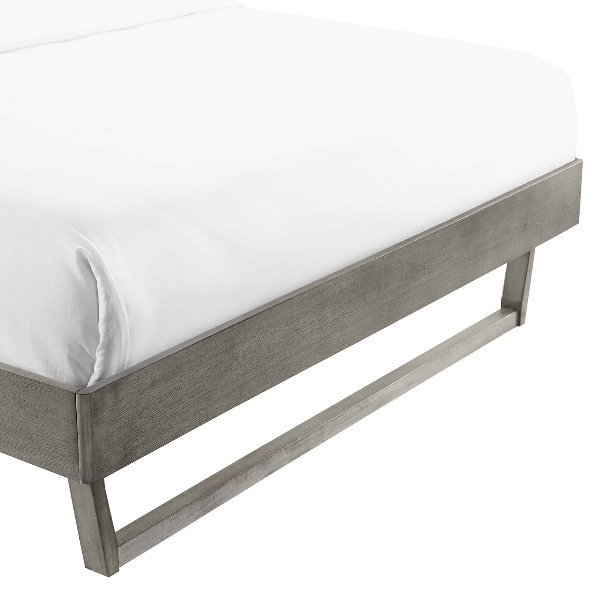 Alt View 3. Modway - Billie Wood Platform Bed Frame - Gray.