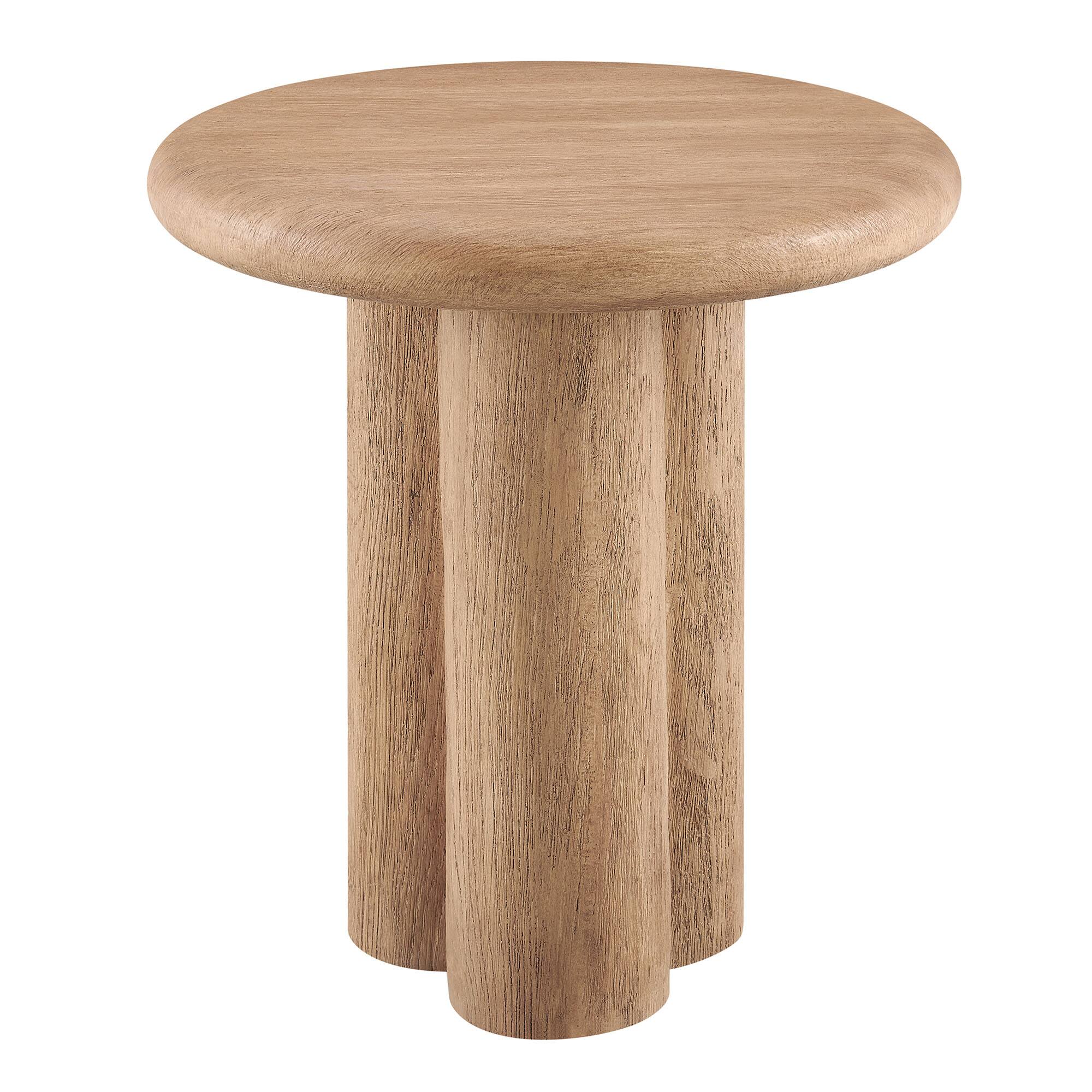 Angle. Modway - Tori 20 Inch Round Indoor and Outdoor Side Table by Modway - Oak.