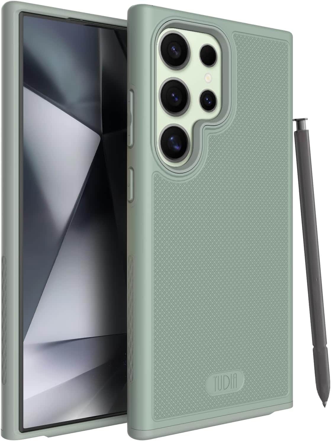 TUDIA - MergeGrip for Samsung Galaxy S24 Ultra Case 2024 Dual layer Cover - Green Lily