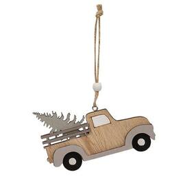 BreeBe - Nordic Wooden Truck With Tree Ornament - Multicolor
