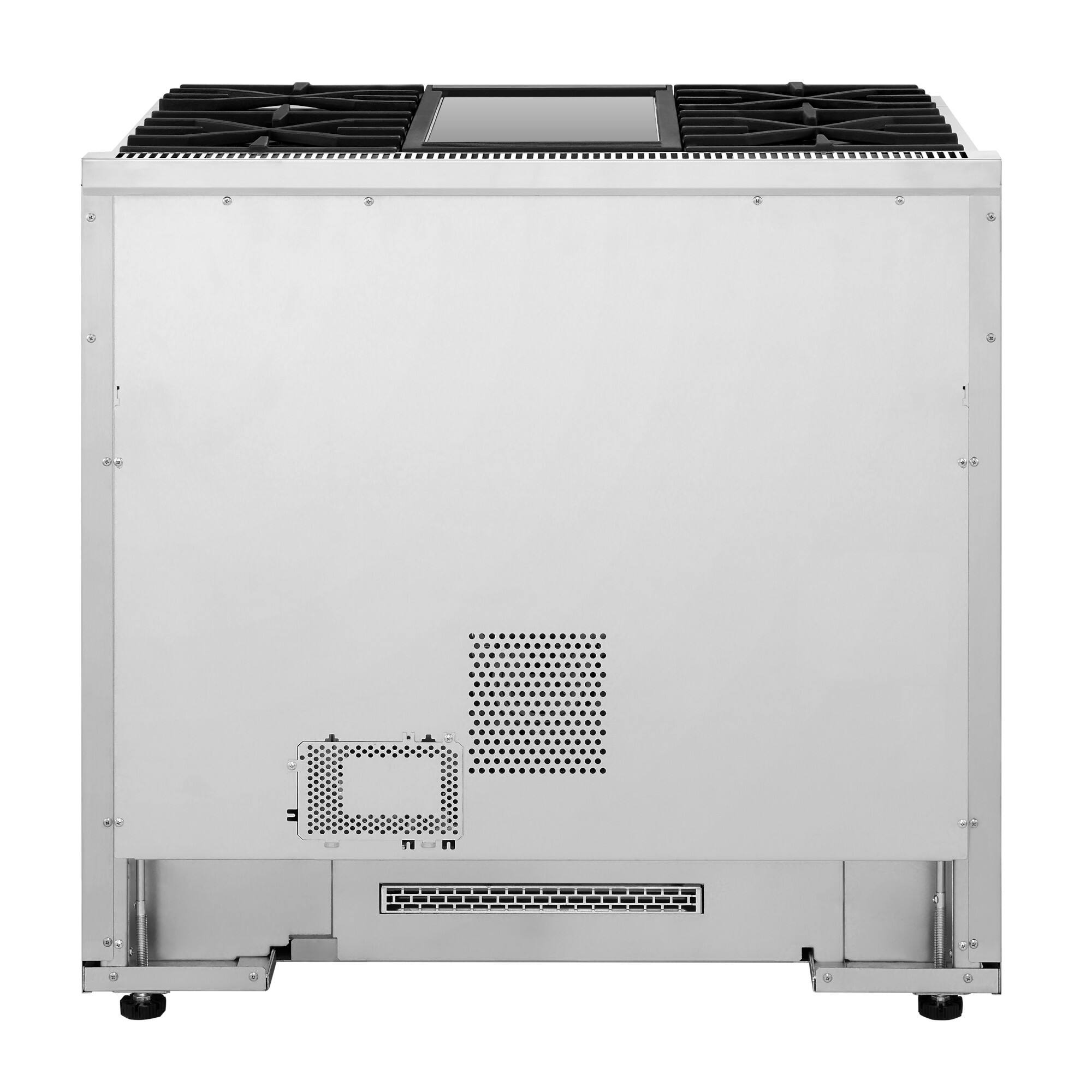 Alt View 16. SKS - 36-inch 6.3 Cu. Ft. Freestanding Gas Convection Range with Smart Knobs and Griddle, 4 Burners - Stainless Steel.