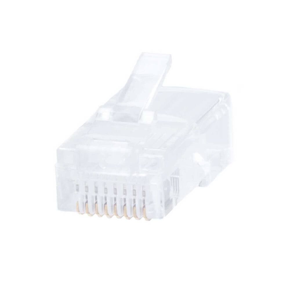 Alt View 1. ACJPR - Cat5e RJ45 Connectors 100-Pack, Gold-Plated, for Solid or Stranded Cable.