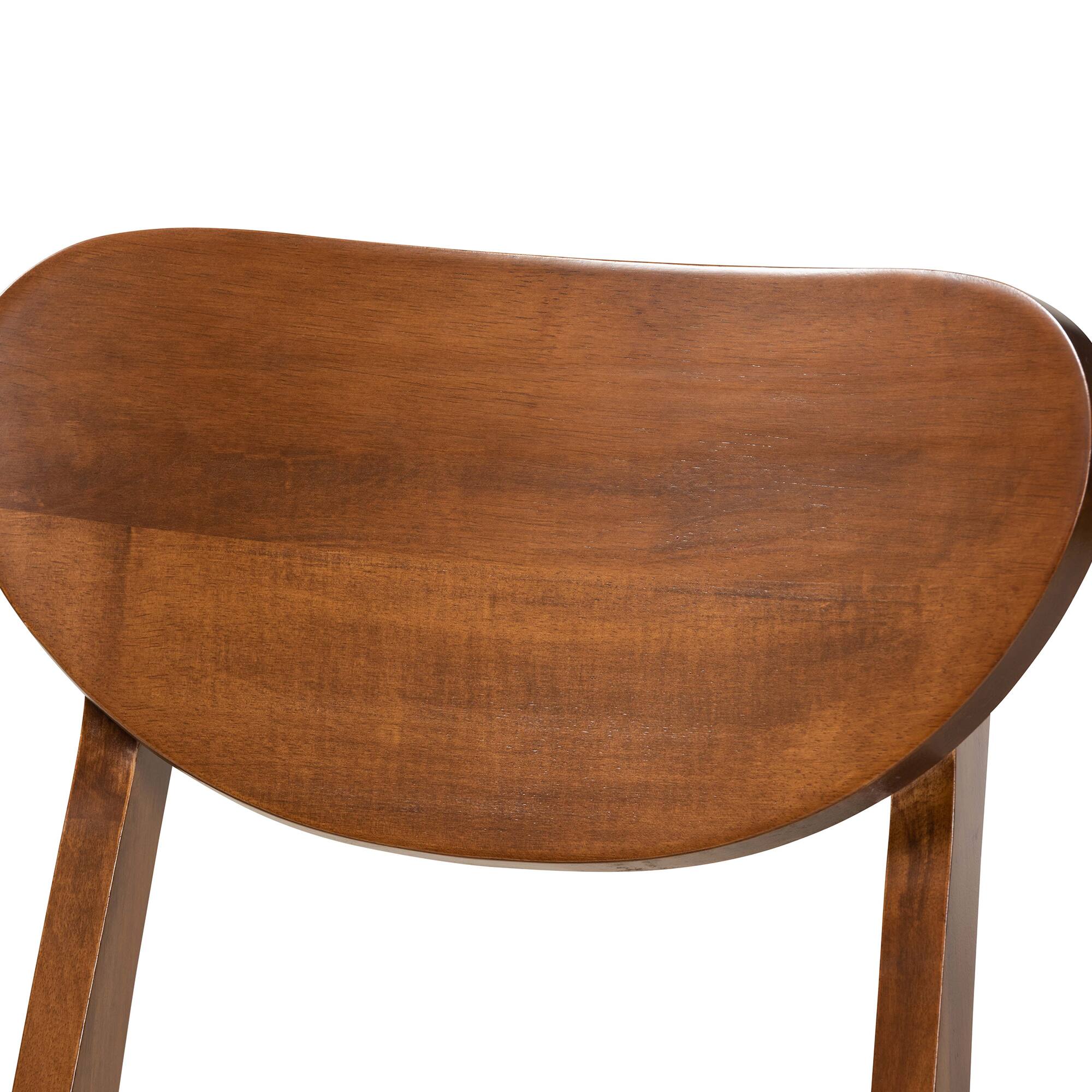 Back. Baxton Studio - Damara Mid-Century Modern Fabric Upholstered and Finished Wood 2-Piece Dining Chair Set - Grey/Walnut Brown.