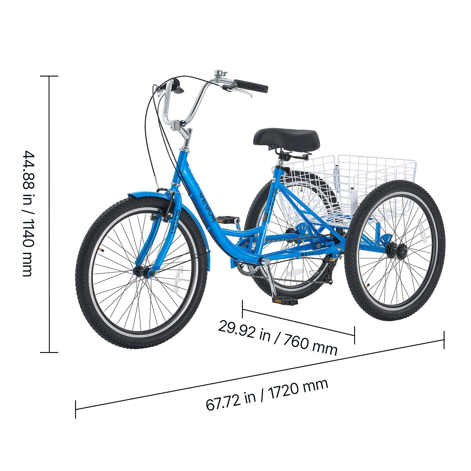 44.88 in / 1140 mm

VEVOR

VEVOR

29.92 in / 760 mm

67.72 in / 1720 mm