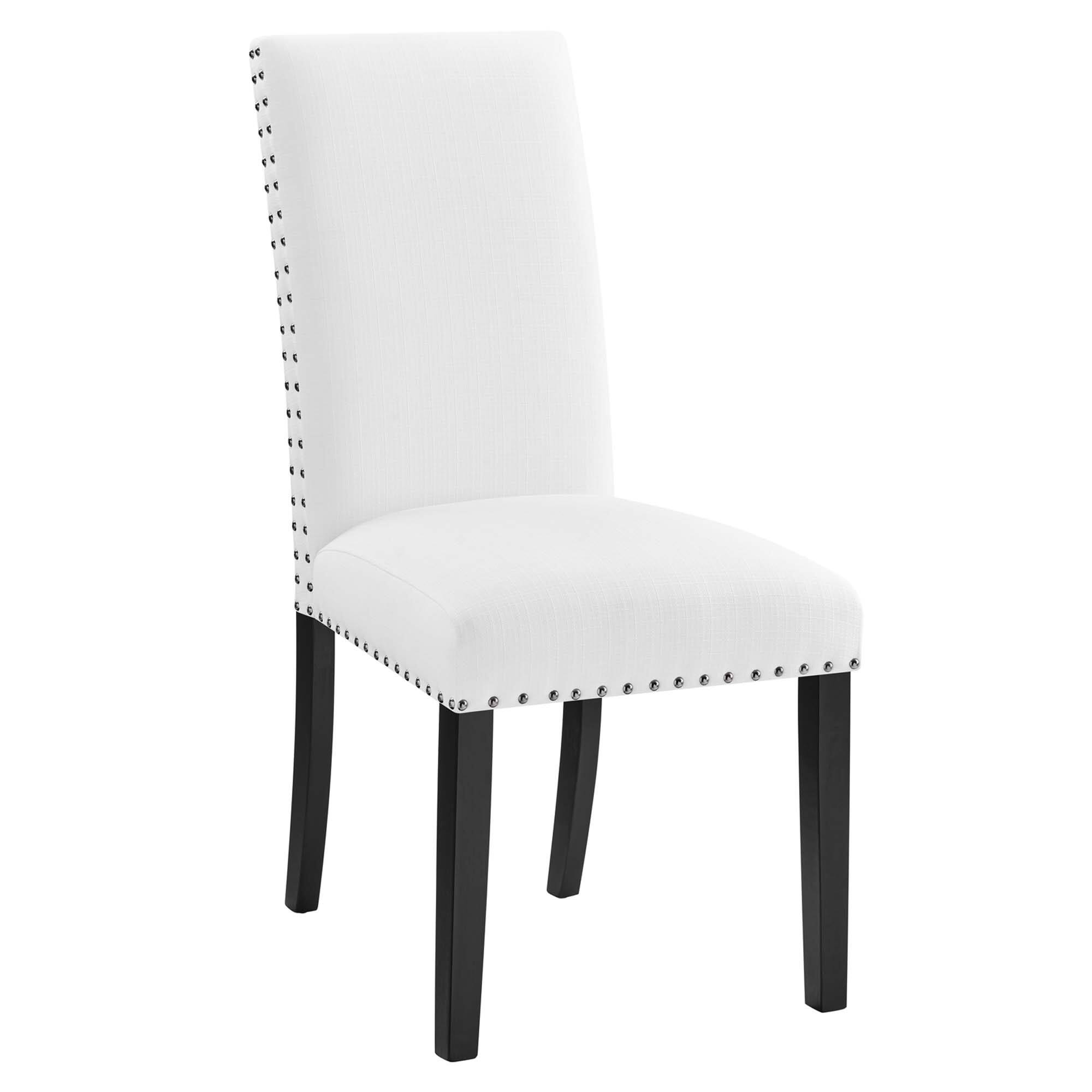 Angle. Modway - Parcel Dining Upholstered Fabric Side Chair by Modway - White.