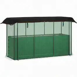 RYHNUYNE - Galvanized Steel Raised Garden Bed with Crop Cage and Shade Cloth, Open Bottom Planter Box for Vegetables, 72.8 - Green
