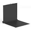 Front. RAUBAY - Collapsible Black Screen - FloorFlex™ Backdrop with Floor Extension 7x7x7ft - Portable Retractable Background with Stand.