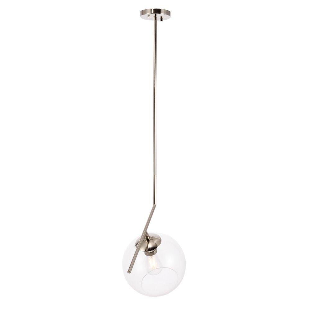 Back. Living District - Ryland 1 Light Chrome And Clear Glass Pendant - Chrome And Clear Glass.