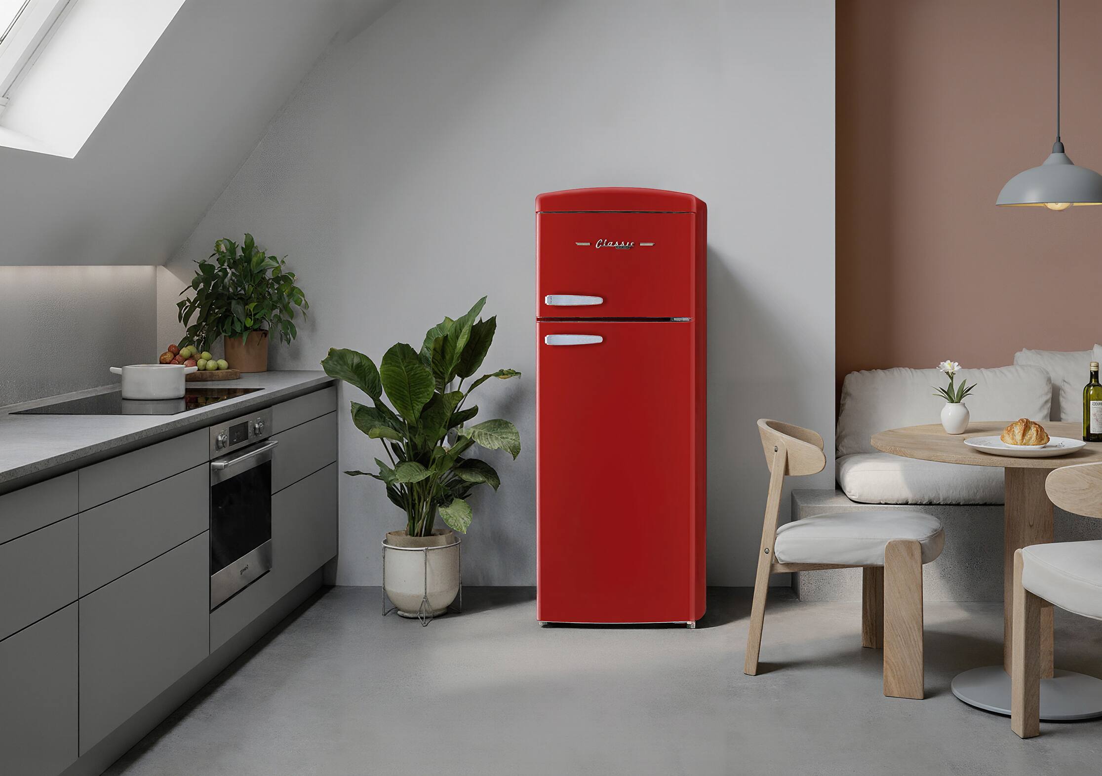 Alt View 10. Unique Appliances - 21 in. Wide Classic Retro 7.5cu.ft Compact Top Freezer Refrigerator - Candy Apple Red.