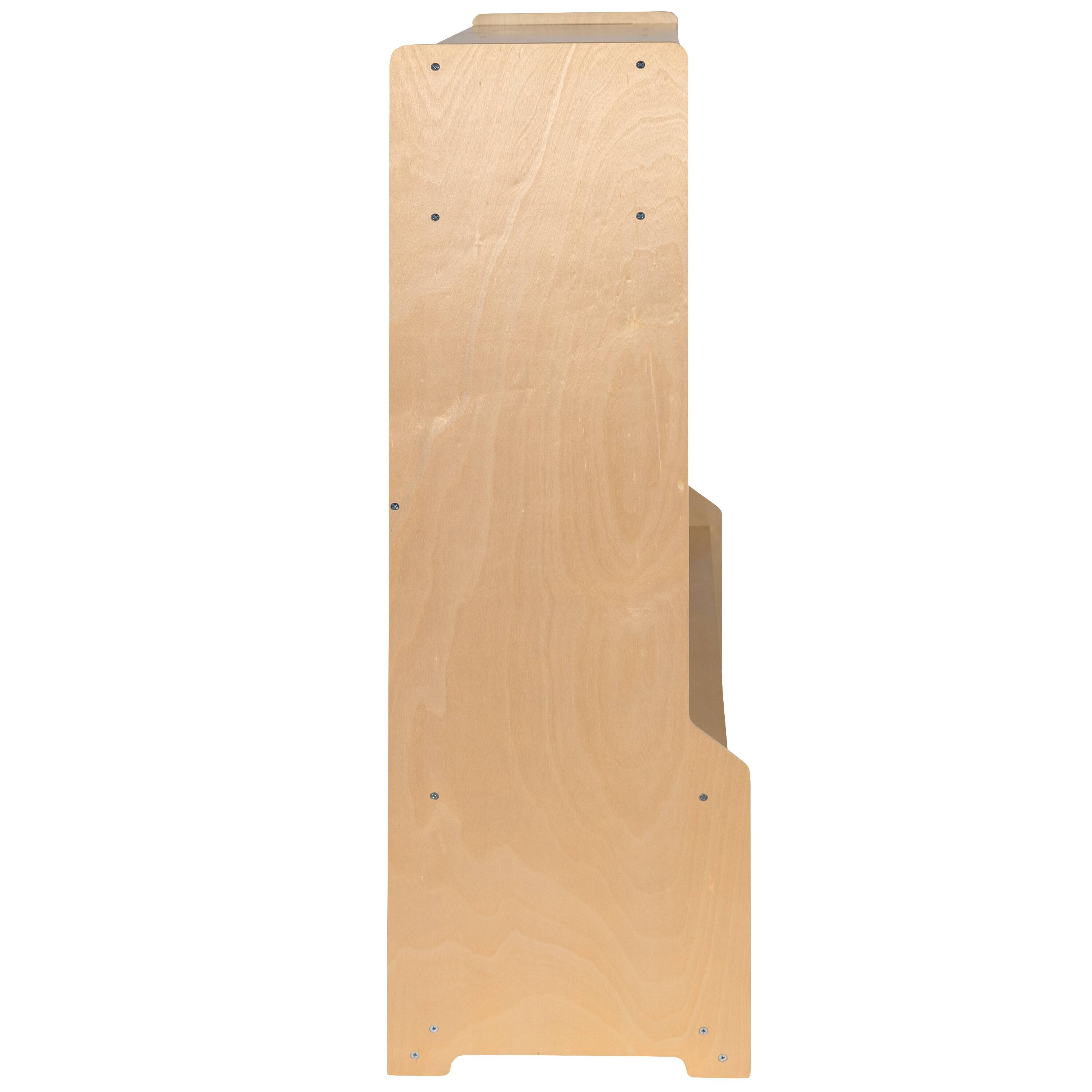 Alt View 7. Emma + Oliver - Wood School Coat Locker with Bench, Cubbies and Storage Organizer Hook - Natural.