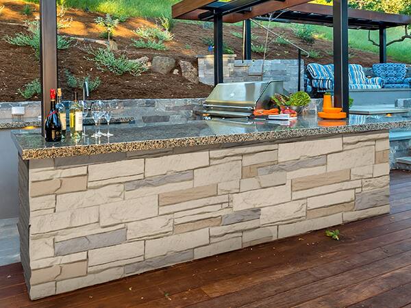Alt View 1. LOVMOR - 6 Pack Faux Stone Wall Covering Panels for Interior and Exterior Decor PU Stone Veneer - Brown Stone Rock.