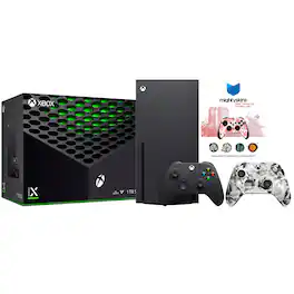 Xbox Series X 1TB Disc Console with Extra Controller and MightySkins Code Bundle