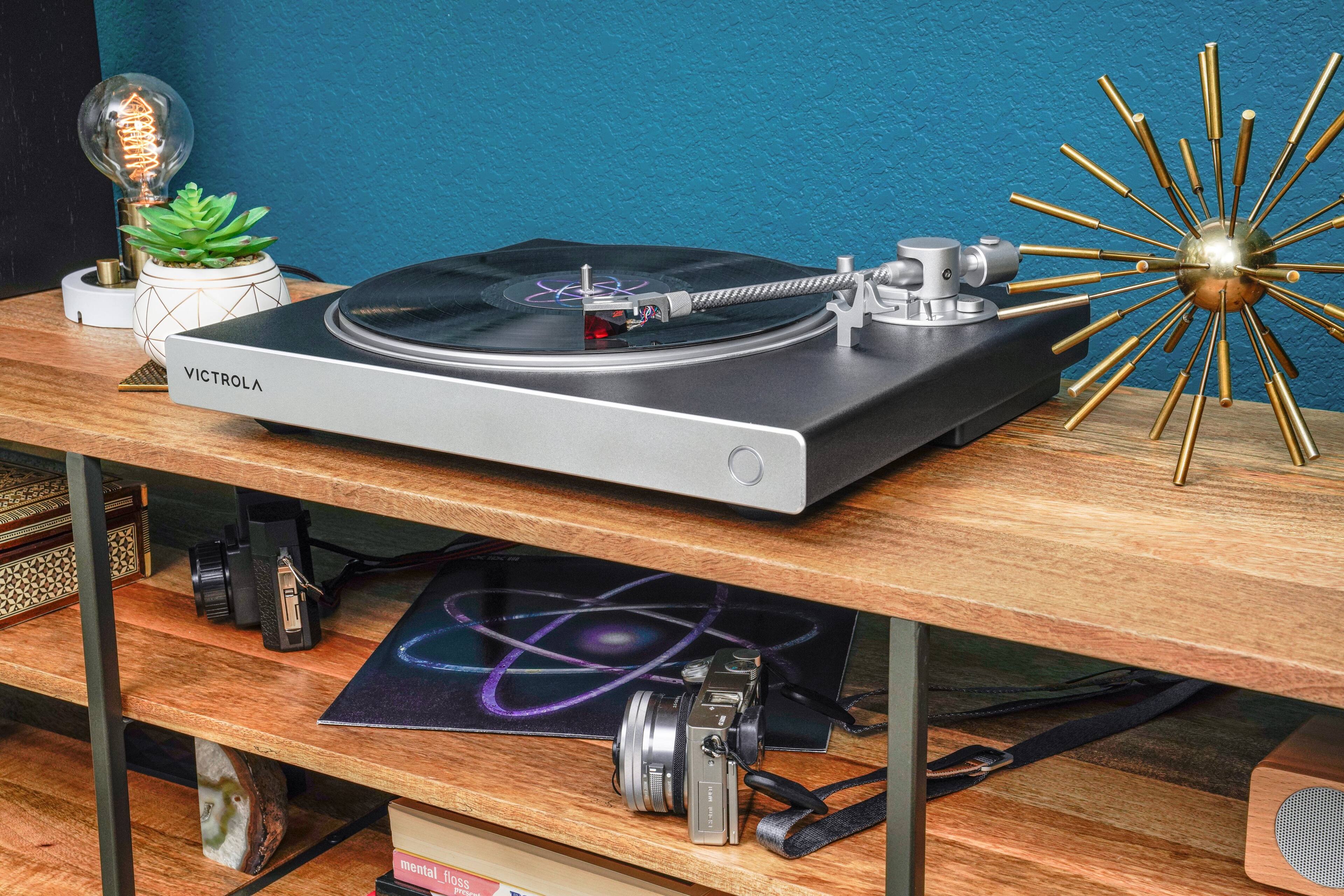 Alt View 18. Victrola - Carbon Hi-Res Turntable - Black/Silver.