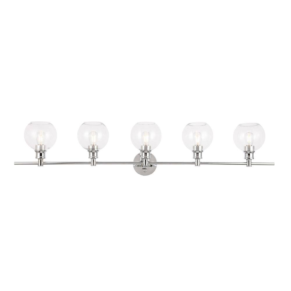 Alt View 10. Living District - Collier 5 light Chrome and Clear glass Wall sconce - Chrome And Clear Glass.