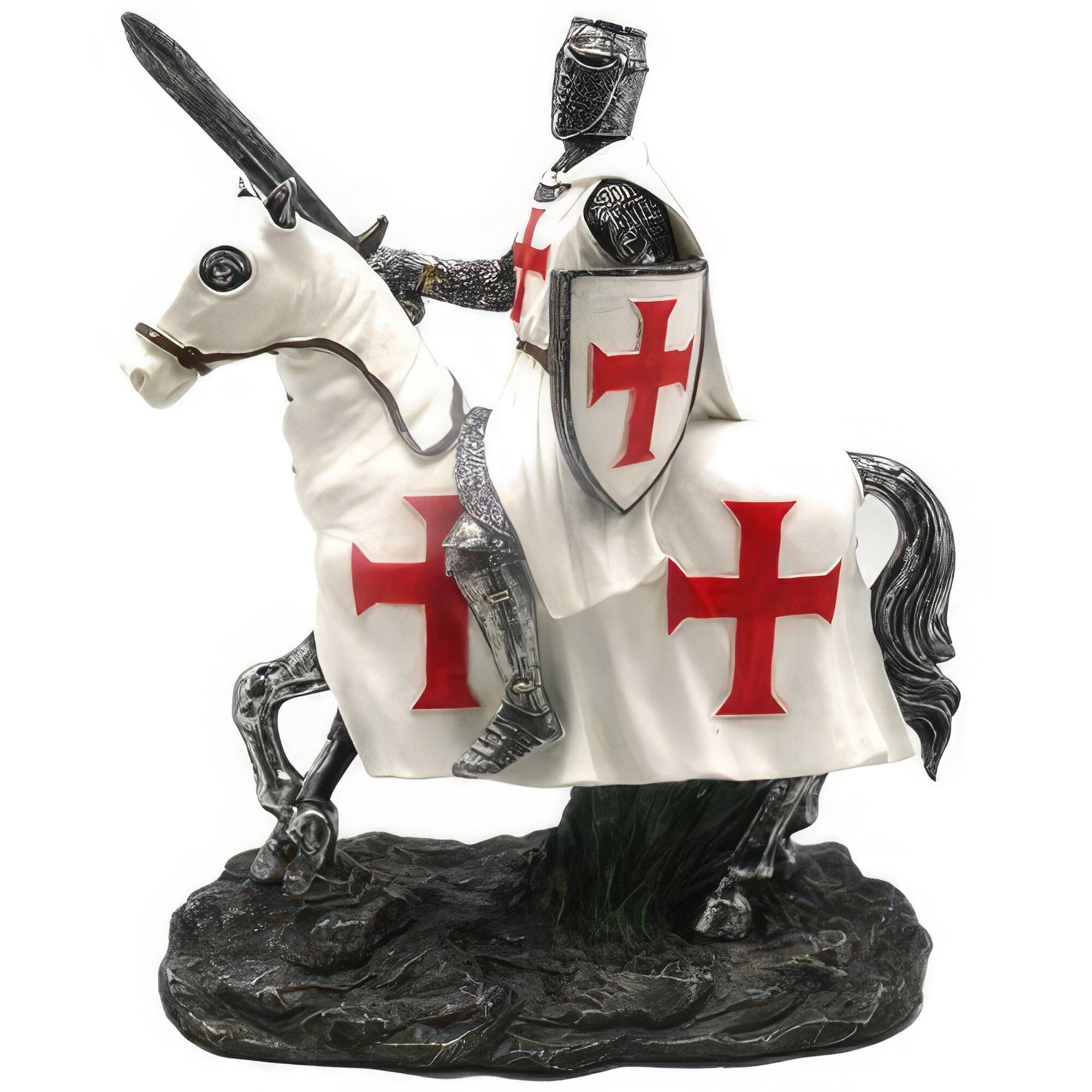 Front. FC Design - FC Design 8.5"H Crusader Cavalry Figurine Computer Desk Tabletop Decoration - Multi-Color.