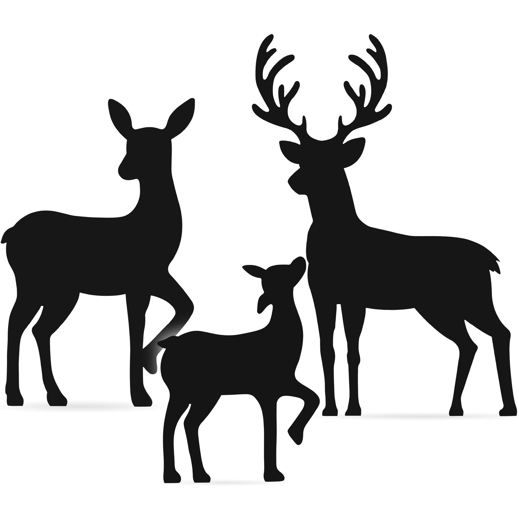 Alt View 4. Best Choice Products - Best Choice Products 3-Piece 46in 2D Deer Family Silhouette Set, Outdoor Christmas Yard Decor w/ Buck, Doe, Fawn - Black - Black.