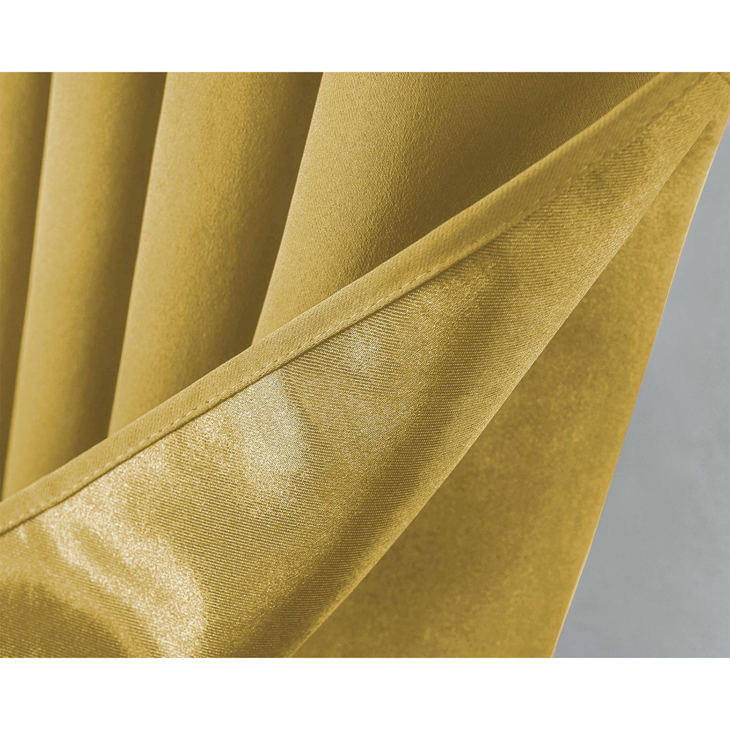 Left. RT Designers Collection - RT Designer Collection Anchorage Blackout Grommet Luxurious Modern Design Curtain Panel 54" x 95" Yellow - Yellow.