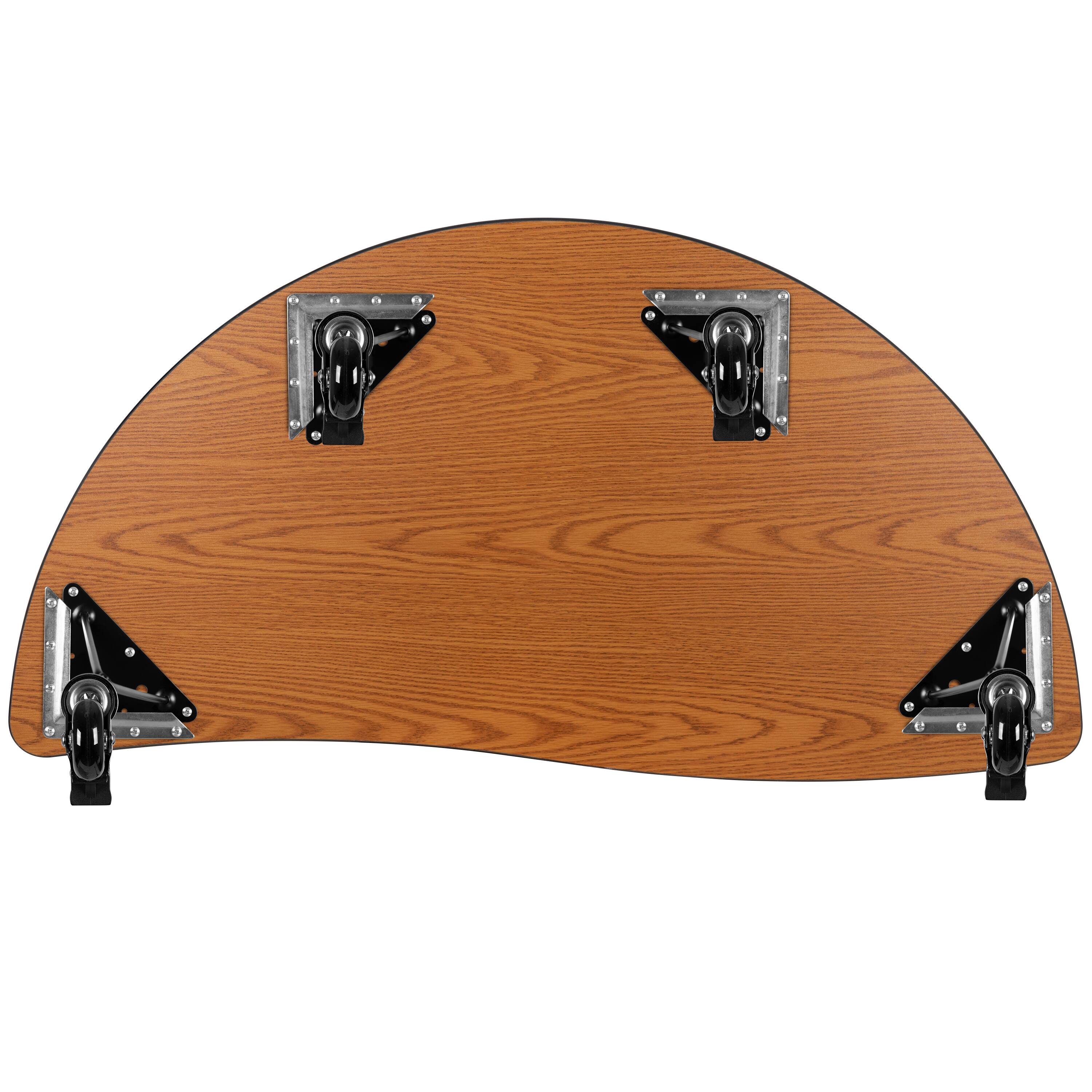 Alt View 7. Emma + Oliver - Mobile 47.5" Half Circle Wave Flexible Collaborative Kids Adjustable Activity Table - Grey.