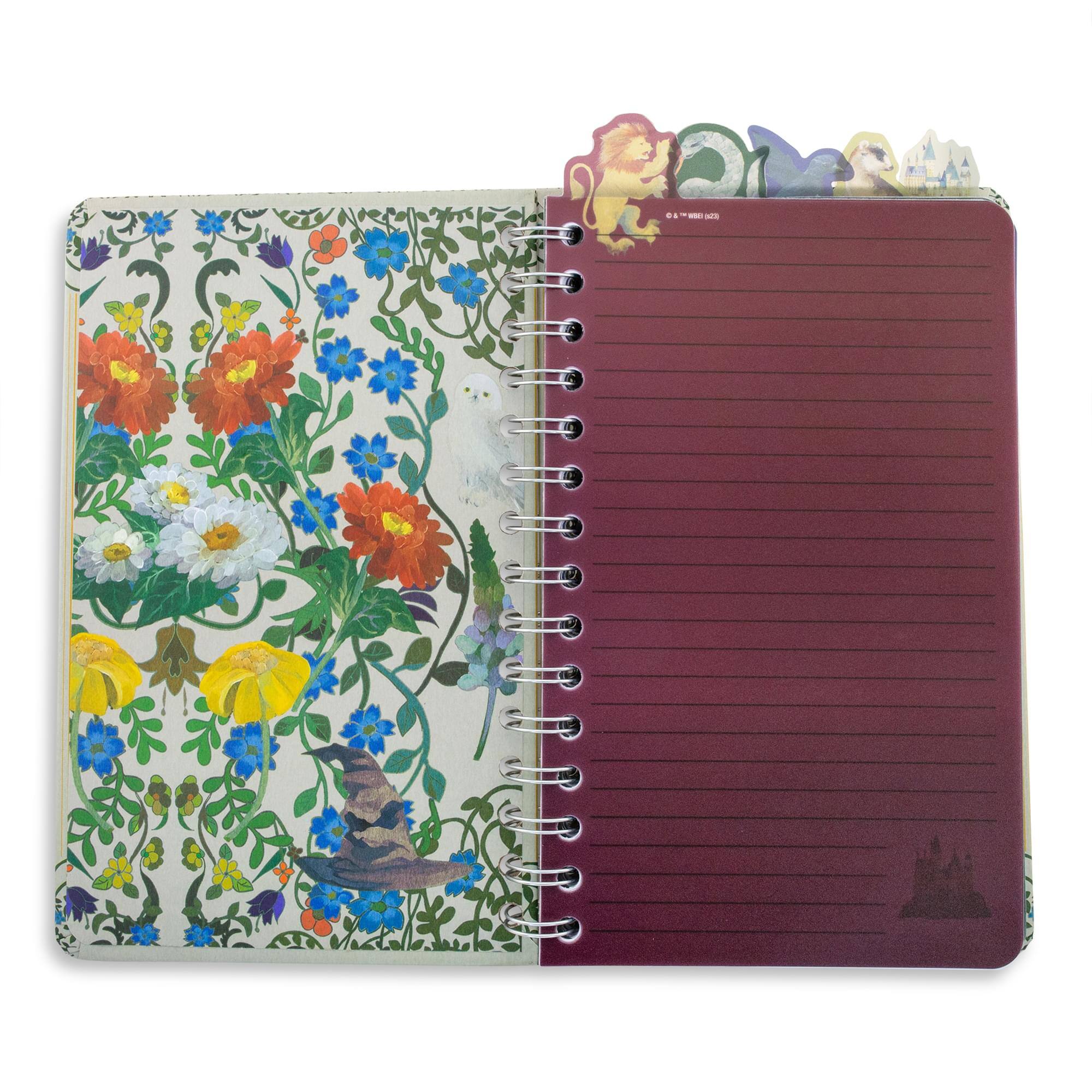 Alt View 1. Silver Buffalo - Harry Potter Hogwarts Houses 5-Tab Spiral Notebook With 75 Sheets | 5 x 8 Inches - Blue.