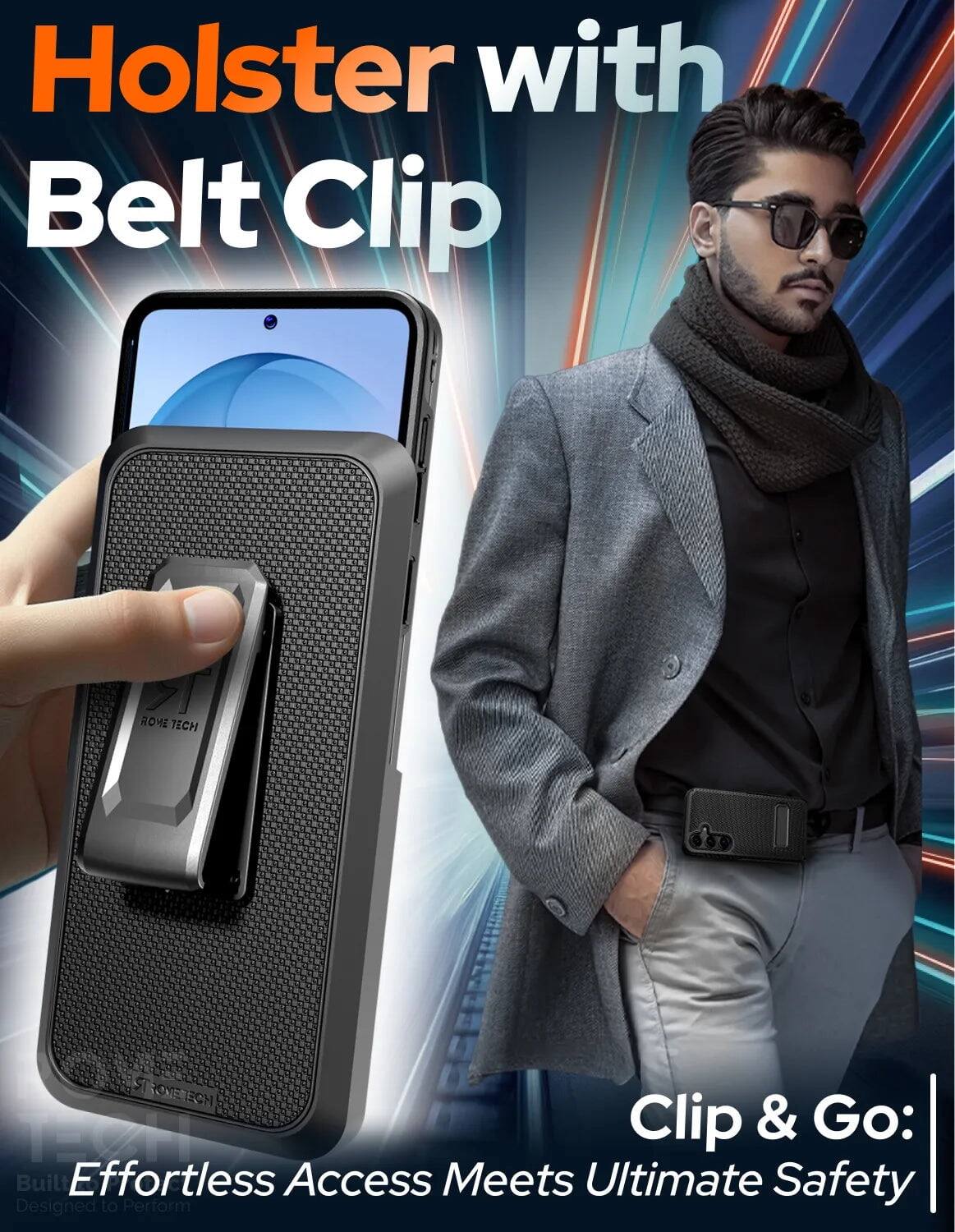 Holster with Belt Clip

ROME TECH

Clip & Go: Built Effortless Access Meets Ultimate Safety Designed to Perform