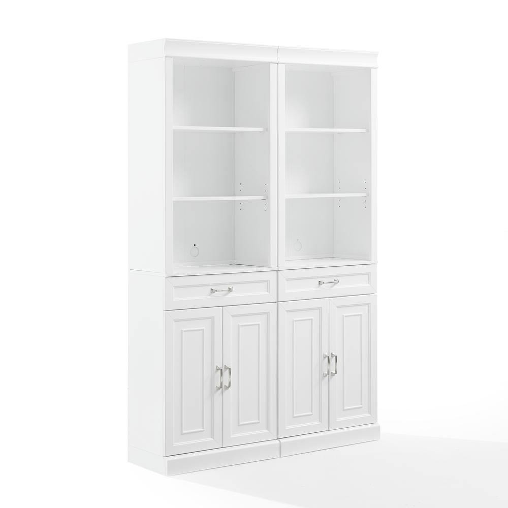 Alt View 8. Crosley Furniture - Stanton 2-Piece Storage Bookcase Set - 2 Bookcases - White.
