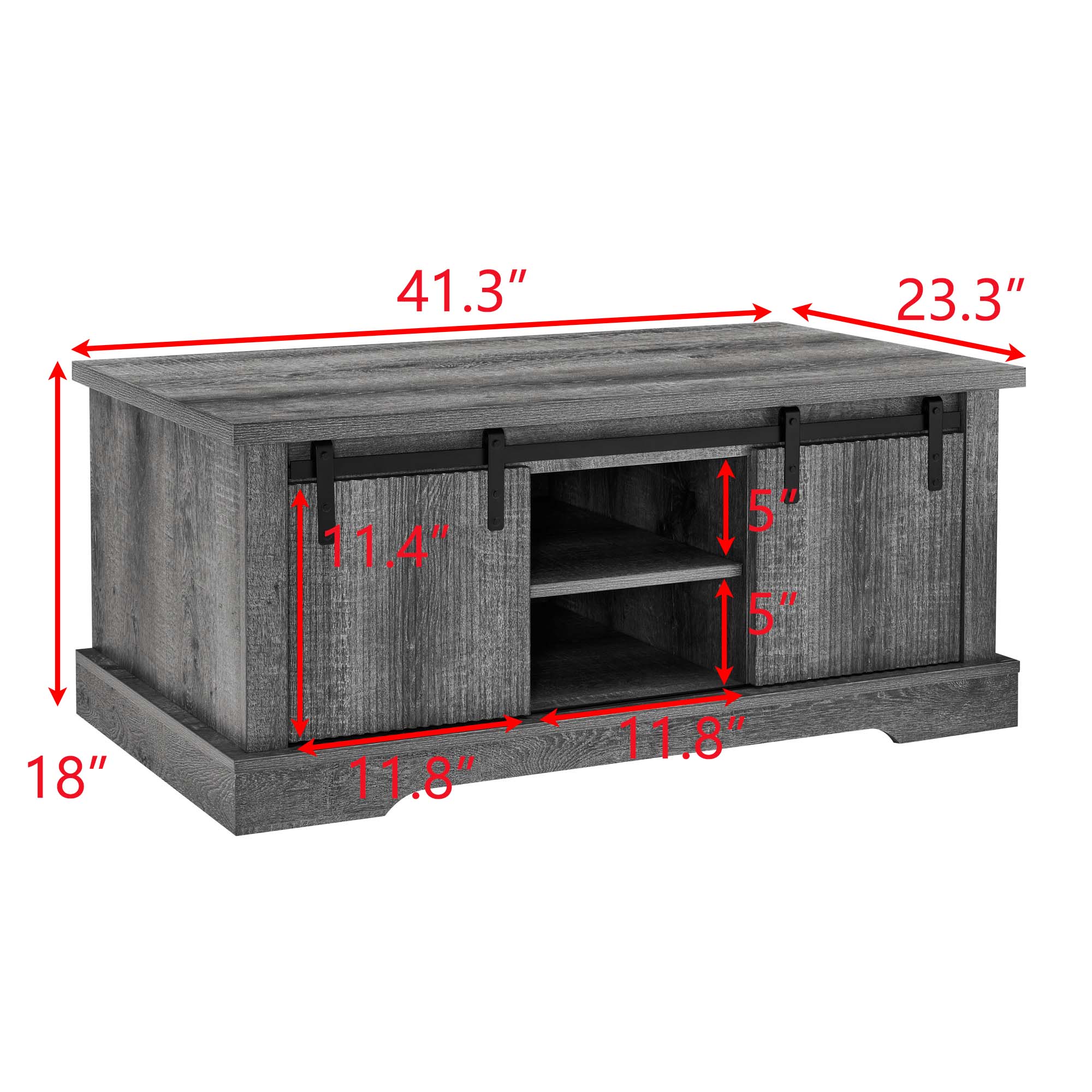 41.3" x 23.3" x 18"  
11.4" x 11.8" x 11.8"  
5" x 5"