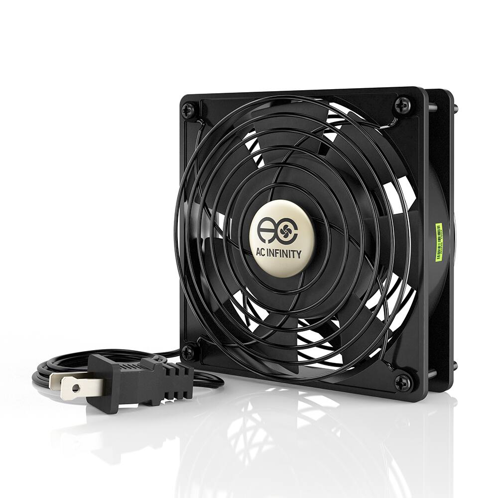Front. AC Infinity - AXIAL 1225, 120V AC Muffin Low Speed Cooling Fan, 120mm x 120mm x 25mm - Black.