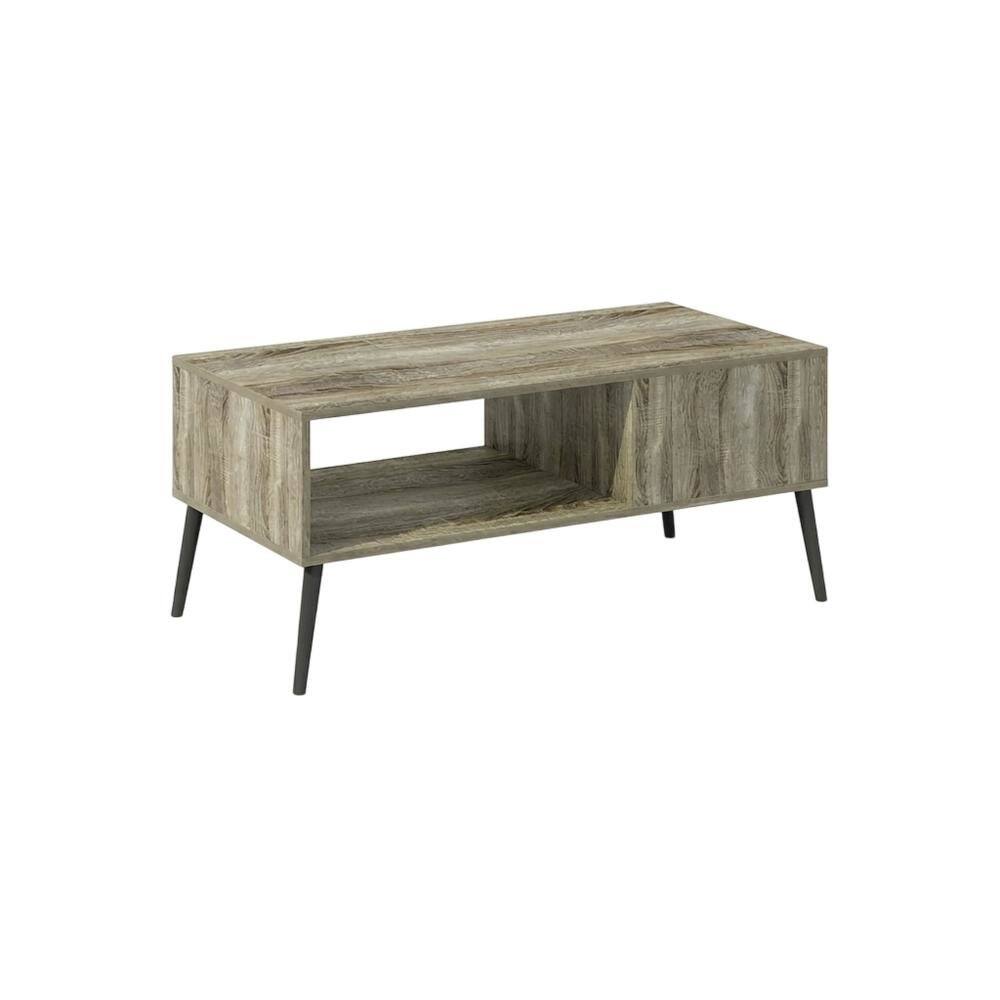 Front. FurniFact - Light Wood Mid Century TV Stand for TVs Up to 40 with Wood Legs - French Oak.