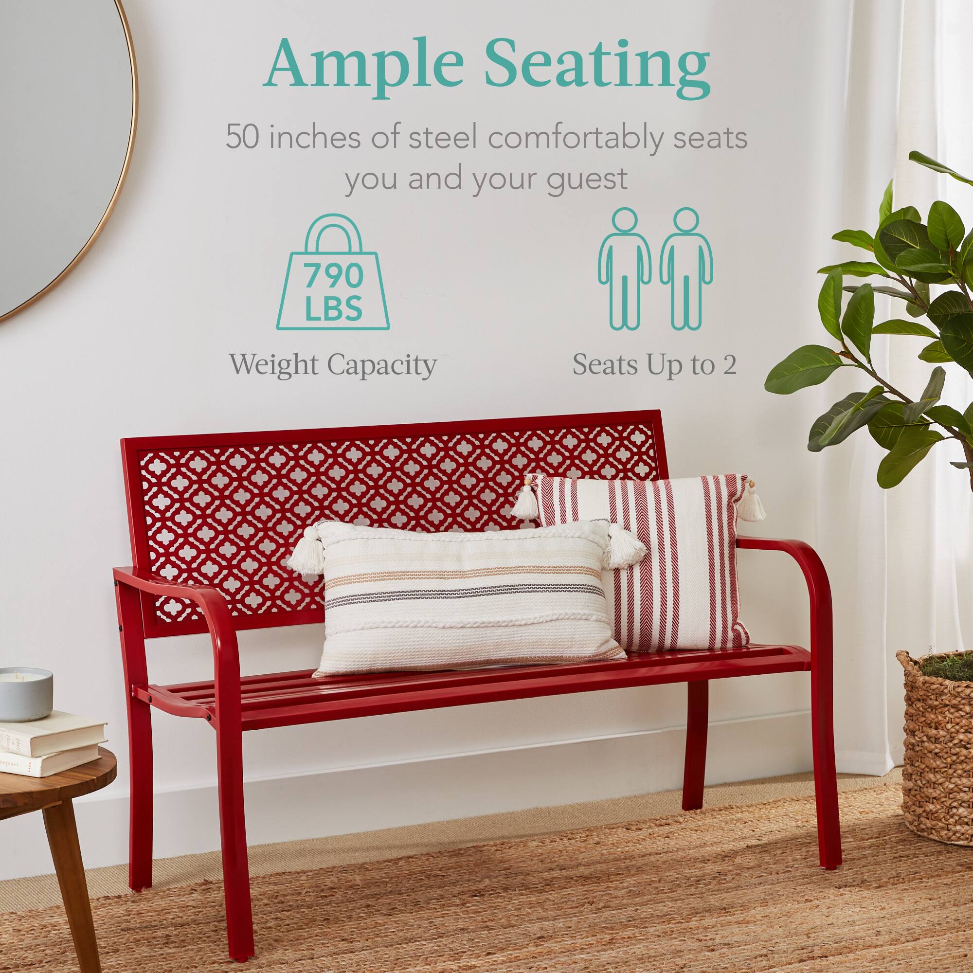 Ample Seating

50 inches of steel comfortably seats you and your guest

790 LBS Weight Capacity

Seats Up to 2