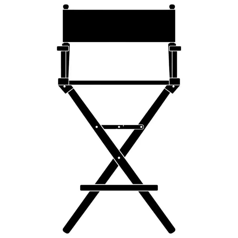 Angle. FurniFact - Black Extra-Wide Director's Chair - Black Frame/ Black Canvas.