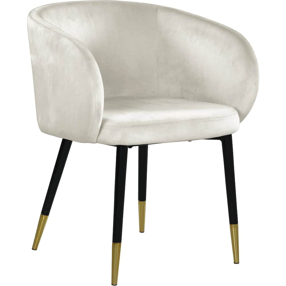 Meridian Furniture - Louise Cream Velvet Dining Chair - Beige - Thumbnail 2