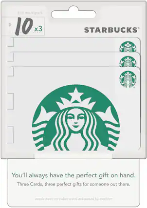 Front. Starbucks - $10 Gift Cards (3-Pack).