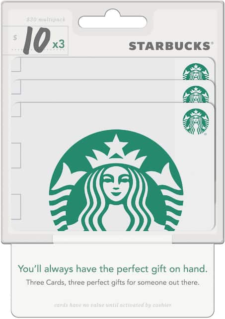 Starbucks $10 Gift Cards (3-Pack) Starbucks $30 - Best Buy