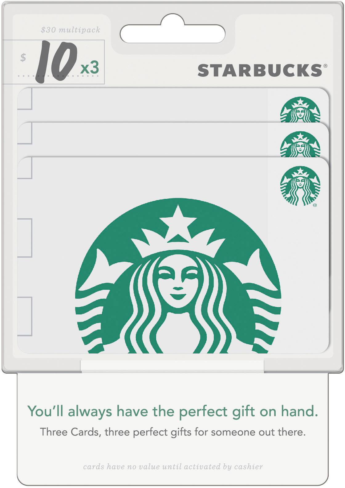 Starbucks 10 Gift Cards 3 Pack Starbucks 30 Best Buy