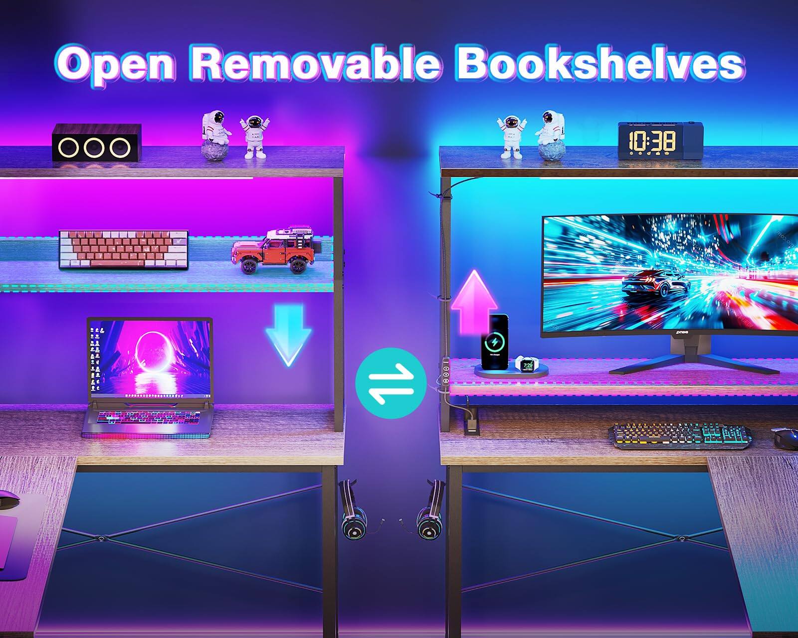 Open Removable Bookshelves