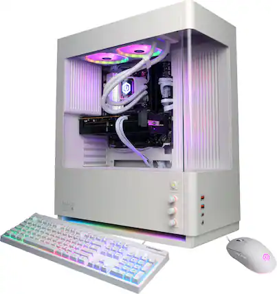 New! - CyberPowerPC - Gaming Desktop - AMD Ryzen 7 9700F - NVIDIA GeForce RTX 5070 12GB - 32GB DDR5 - 1TB PCIe 4.0 SSD - White