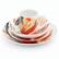 Alt View 1. Elama - Elama Tulip Fields 16 Piece Round Porcelain Dinnerware Set - Yellow, Orange, Black, White.