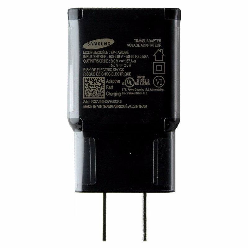 RAVELADAPTER SAMSUNG VOYAGE ADAPTATEUR  
MODEL/ MODÈLE: EP-TA20JBE  
INPUT/ENTREE: 100-240 V 50-60 Hz 0.50 A  
OUTPUT/ SORTIE: 9.0 V 1.67 A or 5.0 V 2.0 A  
RISK OF ELECTRIC SHOCK RISQUE DE CHOC ÉLECTRIQUE  
80NK E156315 VI  
US LISTED  
Adaptive Fast LTE. Power LTE. Alimentation Supply Charging Bloc d'alimentation LTE.  
SN: J45H0WG1DK3  
MADE IN VIETNAM/ FABRIQUÉ AU VIETNAM