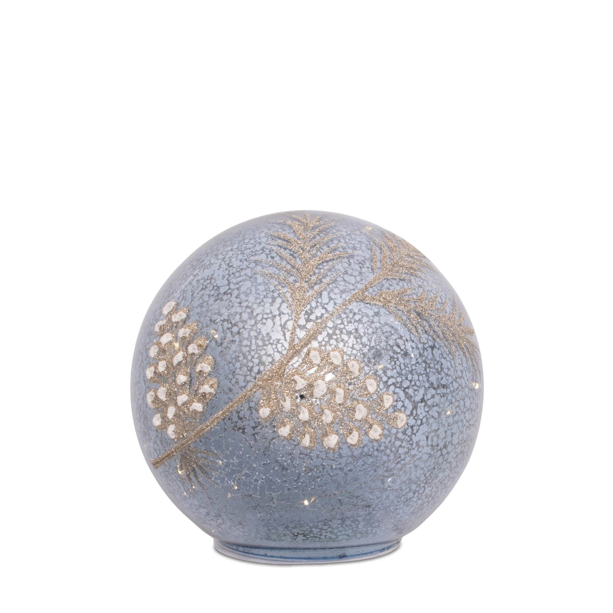 Left. BreeBe - LED Pinecone Globe (Set of 2) - Blue, Gray.