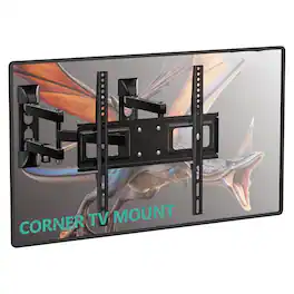 Dazzed Corner - Full Motion Corner TV Wall Mount for 26-55" TVs, 110lbs Capacity, VESA 400x400mm - Black