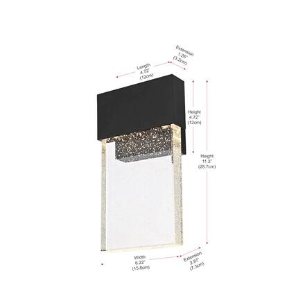 Length 4.72" (12cm)
Extension 1.26" (3.2cm)
Height 4.72" (12cm)
Height 11.3" (28.7cm)
Width 6.22" (15.8cm)
Extension 2.87" (7.3cm)