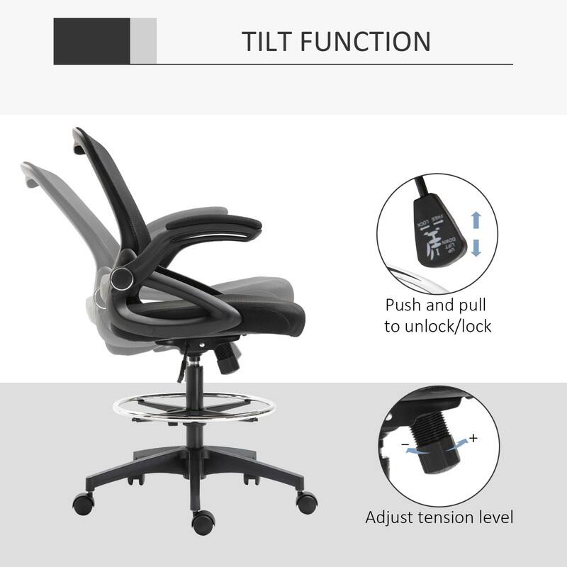 TILT FUNCTION

Push and pull to unlock/lock

Adjust tension level