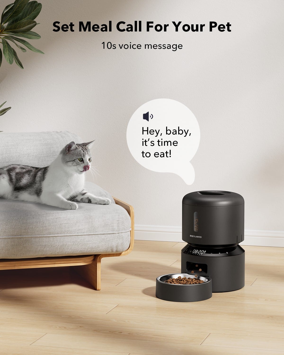 Set Meal Call For Your Pet (10s voice message) Hey, baby, it's time to eat! PEYLIBRO 105-80 PYT