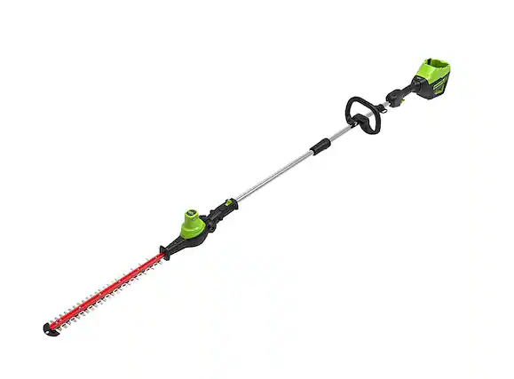 Front. Greenworks - 80V 20” Brushless Pole Hedge Trimmer with 2.0 Ah Battery and Charger.