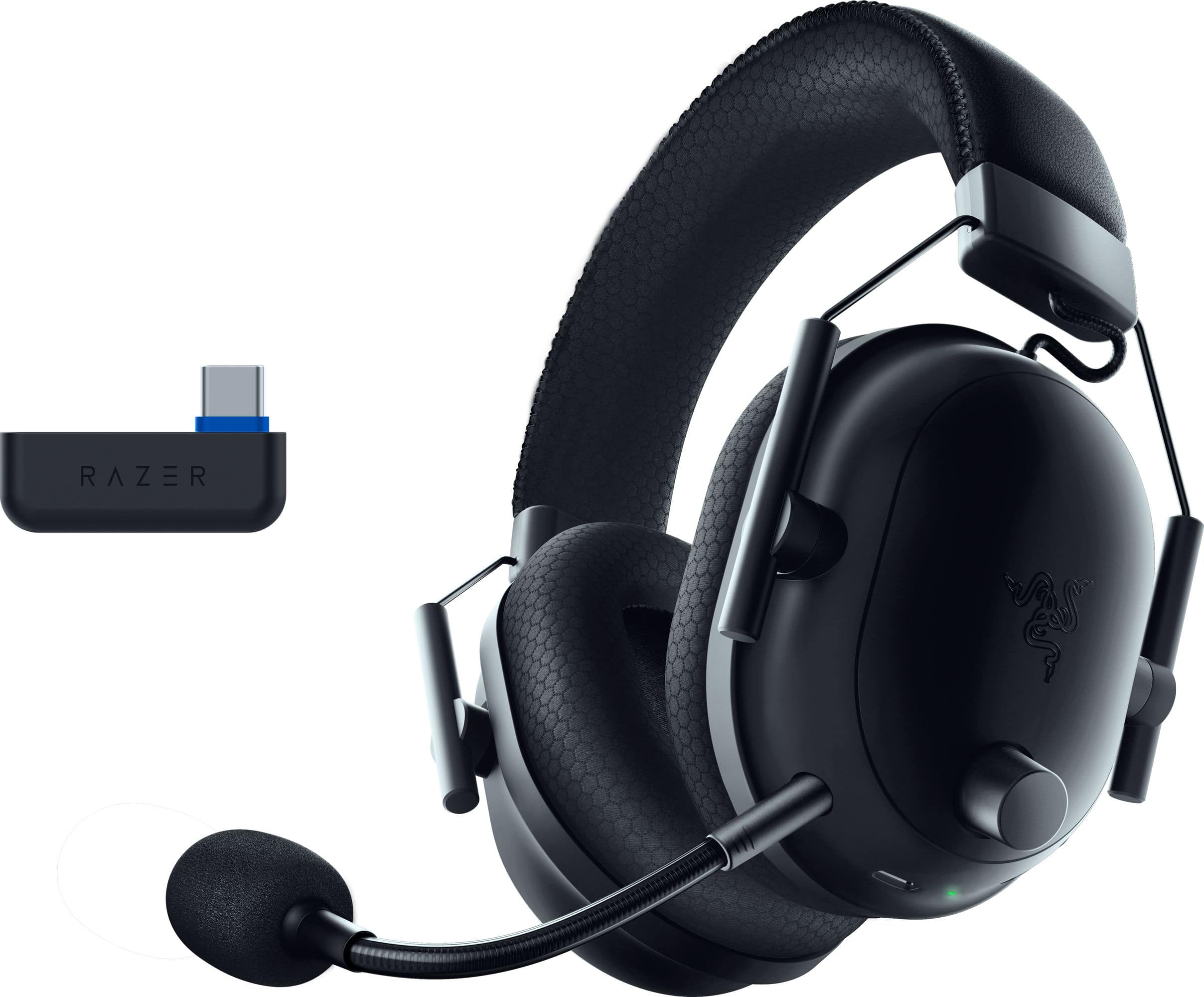 Front. Razer - BlackShark V2 Pro Wireless Over-the-Ear Gaming Headset for PS5 - Black.