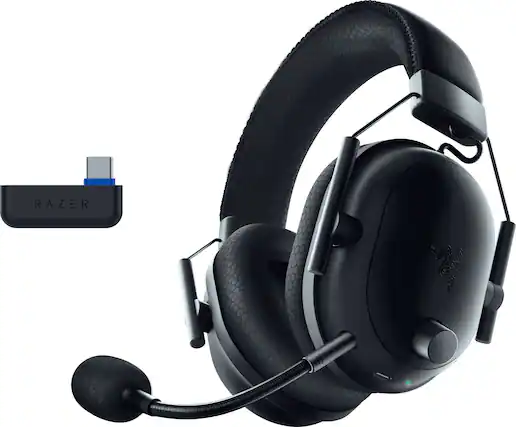 Front. Razer - BlackShark V2 Pro Wireless Over-the-Ear Gaming Headset for PS5 - Black.